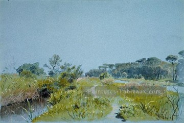 Paysage de Castel Fusano William Stanley Haseltine paysage ruisseaux Peinture à l'huile